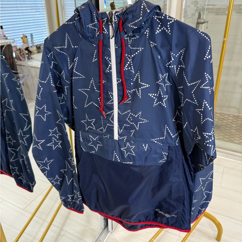 Eddie Bauer Navy Jacket with White Pattern (A249)